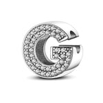 TINSLO 925 Sterling Silver Charms Beads Initial G Letter for Pandora Bracelet, Dangle Pendant Charms for Necklace and Bracelet Jewelry Gifts for Women Girls