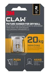 3M CLAW Drywall Picture Hanger 20 kg 3PH20-2UKN - Pack Of 2