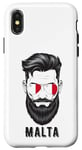 Coque pour iPhone X/XS Visage de l'homme maltais, fierté de Malte, drapeau patriotique de Malte