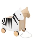 Small Foot - Wooden Toy Box and Zebra Wildlife Pull Figure