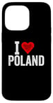 iPhone 14 Pro Max Funny Design Retro I Love Poland with a Red Heart Case