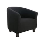 WINS Housse de Fauteuil Cabriolet Club Extensible Housse Fauteuil Cabriolet 1 Place Chesterfield lavables Amovibles Noir