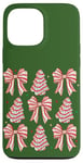 iPhone 13 Pro Max Kelly Green Christmas Tree Cakes Coquette Ribbon Bow Cake Case