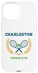 Coque pour iPhone 15 Club de tennis Preppy de Charleston, Caroline du Sud