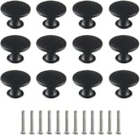 12 Pièces Boutons de Porte Poignées de Meuble Boutons de Tiroir Boutons de Meuble Poignées Vintage Boutons de Placards Poignee de Meuble Cuisine avec Vis pour Placard, Noir