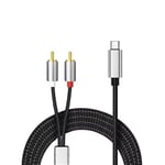 ENJOY-UNIQUE USB C to RCA Audio Cable, 2 Meter Type C to 2 RCA Phono Cable Stereo Y Splitter AUX Cord Compatible with Huawei Samsung Xiaomi LG Pixel Tablet for Amplifier Speaker Car Stereo