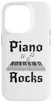 Coque pour iPhone 14 Pro Piano Rocks, pianiste musicien rock Goth