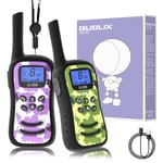 QUOLIX Rechargeable Walkie Talkie, Camouflage Kids Walkie Talkies for 3-12 Years Old Boys Girls, Walkie Talkie with Backlit LCD Flashlight for Outdoor Adventure Game Camping Park