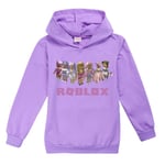 Barn Roblox Hoodie Tröja Pullover Huvtröja purple 160cm