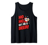 Ho Ho Ho! Get Me A Beer! 8-bit Santa Christmas Festive Beer Tank Top