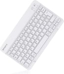 Clavier Sans Fil Bluetooth 10 Pouces,[Azerty Français] Clavier Léger Fin Keyboard Pour Ipad,Ipad Pro,Ipad Air,Android Tablette Samsung Galaxy,Xiaomi/Redmi Pad,Huawei,Lenovo,Blanc