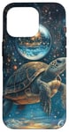 Coque pour iPhone 16 Pro Carte de tarot tortue galaxie art mystique