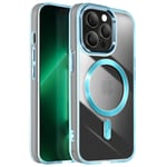 Avizar Coque  pour iPhone 13 Pro Max Dos Cristal Color Bleu