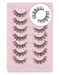 Onlyall False Eyelashes Natural Look 7 Pairs 3D Faux Mink Lashes Short Fake Eye Lashes Pack for Small Eyes -A01 Faux Mink (9MM-11MM)