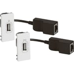 Mosaikk USB-uttak med forsterker for over 5 meter sett 2M hvit