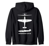 Messerschmitt Bf 109 WW2 Plane Cutout Silhouettes Zip Hoodie