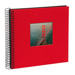 goldbuch Bella Vista Spiral Linen Memory Cut-Out Cover 40 Black Pages Book for Gluing Photo Album, red, ca. 20 x 20 x 2,7 cm