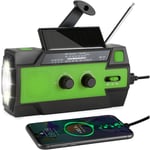 Einfeben - Radio à manivelle à énergie solaire, radio à manivelle d'urgence avec lampe de poche et chargeur de téléphone portable, radio météo