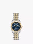 Citizen EW2294-53L Women's Eco-Drive Date Two Tone Bracelet Strap Watch, Gold/Silver/Blue