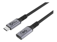 Microconnect Premium - Usb-Förlängningskabel - 24 Pin Usb-C (Hane) Till 24 Pin Usb-C (Hona) - Usb 3.2 Gen 2X2 - 20 V - 5 A - 2 M - Usb-Strömförsörjning (100W), 4K60hz (3840 X 2160) Stöd, Upp Till 10 Gbps Dataöverföringshastighet, Inomhus - Svart