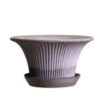 Bergs Potter - Daisy Pot W Saucer 30 cm - Grey - Krukor - Grå