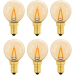 Beijiyi - G40 Vintage Mini Ampoule E14 led 1W, Ambre Edison Ampoule E14 de Remplacement 10W pour Lumières Décoratives, Blanc Chaud 2200K, Non