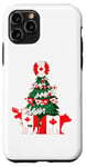 Coque pour iPhone 11 Pro Pull de Noël moche avec drapeau canadien et arbre de Noël