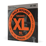 D'Addario Guitar Strings - XL Half Rounds Electric Guitar Strings - Semi-Flat Wound - Bright Tone, Smooth Feel, Reduced Finger Noise - EHR310 - Regular Light, 10-46