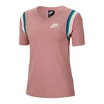 Nike T-Shirt NSW Hrtg pour Femme XS Rose rouillé/Blanc.