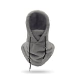 Sherpa Huva Skidmask Vinter Balaclava Kallt Väder Vindtät Justerbar Varm Huva Cover Hatt Mössa Halsduk Grey