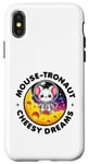 Coque pour iPhone X/XS Souris Astronaute Cheesy Dreams Cute Kawaii Moon Space Graphic