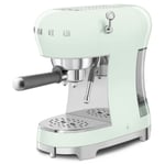 Smeg ECF02PGUK Espresso Coffee Machine with Steam Wand Pastel Green