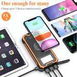 Wireless Solar Power Bank 30000mAh Waterproof Solar Charger DP Fast Charging ZZZ