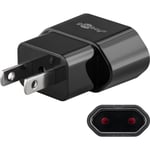 Goobay Nätadapter USA/Japan, svart europlug (typ C, CEE 7/16) > amerikansk/japansk stickkontakt (typ A, NEMA 1-15, 2-polig)