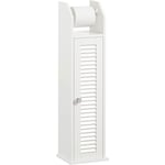 Sobuy - BZR49-W Support Papier Toilette Armoire Porte-Papier Toilette Porte Brosse wc Meuble de Salle de Bain sur Pied en Bois, Blanc, 20x18x79cm