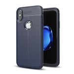 Apple iPhone X/XS Leather Texture Case Navy