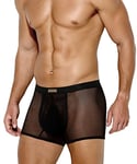 Casey Kevin Men Sexy Mesh Boxer Briefs Stretch Breathable Shorts Hipsters Trunk Underwear,BLACK-XXXL