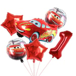 Animation Car Series Aluminium Ballong 6st Blixten McQueen Barnkalas Dekoration Barnleksak Present 2022118M03-3 No,