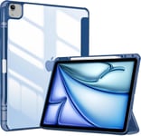 Coque Pour Ipad Air 13 Pouces (M2) En 2024, Nouvel Étui Amélioré Avec Porte-Stylet Pour Ipad Air 6ème Génération, Housse De Protection Anti-Chute -Marine