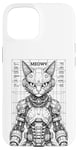 Coque pour iPhone 15 Cyberpunk Chat Robot Android Cyborg Futuriste Feline Kitty