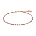 Amor Bracelet de cheville en argent 925 Sterling pour femme, 25 cm, couleur rose, coeur, Livré en boîte cadeau,