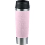 Emsa N20224 Travel Mug Classic Gobelet isotherme, 0,5 l, bouchon à vis confortable, acier inoxydable, 6 h chaud et froid 12 h, 100% étanche, passe au lave-vaisselle, ouverture à 360 °, rose pastel