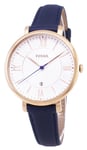 Fossil Jacqueline Silver Dial Navy Blue Leather ES3843 Women's Ladies Watch