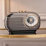 Graphite Retro Radio Style Table Clock