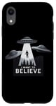 iPhone XR I Want to Believe UFO Alien Abduction Funny Alien Lover Area Case