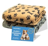 MAGNUS CREATIONS: Reusable Puppy Training Pads, (2-Pack) Washable Dog Pads, Very Absorbent Pet Mat Pee Pads for Dogs, Quick Drying Pads for Travel, Car, Home, Medium and Large Dogs (60 x 90 cm)