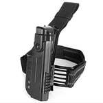 Gexgune Chasse Militaire Tactique Militaire Holster Droite Jambe Cuisse Verrouillage Pistolet Holster pour Glock 17 18 19 22 (2 Couleurs en Option)