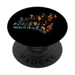 Dancing On The Notes Of Life Ballerine Dance On Music Partition PopSockets PopGrip Adhésif