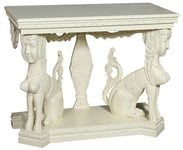 Console en Bois Massif Finition Blanc Antique L114xPR49xH81 CM