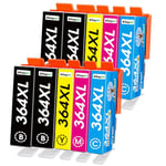 364XL Ink Cartridges Multipack, for HP 364 Ink Cartridges Multipack, 364 HP Ink Cartridges, for HP 5510 5520 5522 5524 6510 6520 B8550 C5388 7510 7520 4620 3070A (Black Cyan Magenta Yellow, 10 Pack)